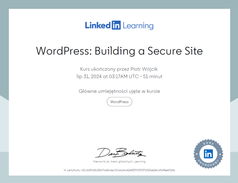 WordPress Building a Secure Site