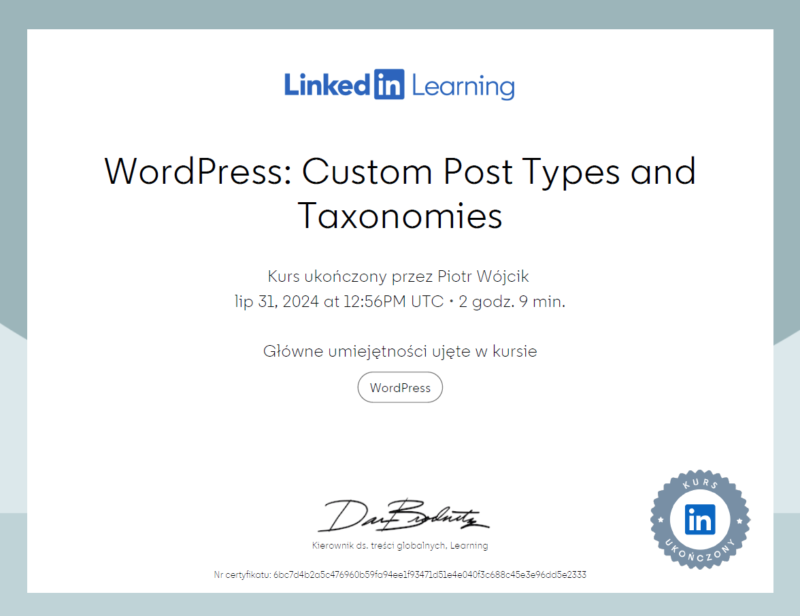 WordPress Custom Post Types and Taxonomies