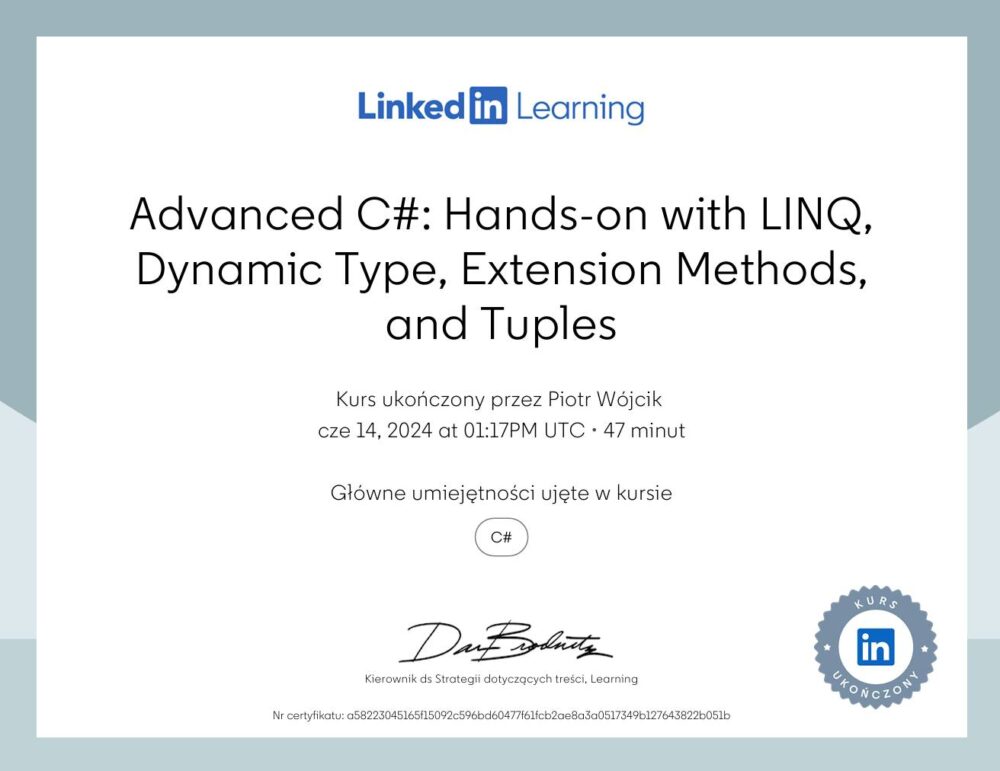 Advanced C# Hands-on LINQ, Dynamics Type, Extension Methods and Tuples