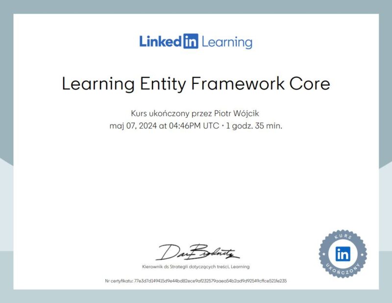 Learning Entity Framework Core