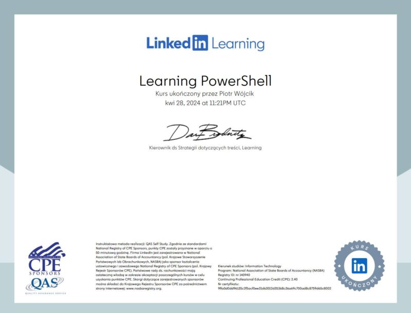 Learning PowerShell