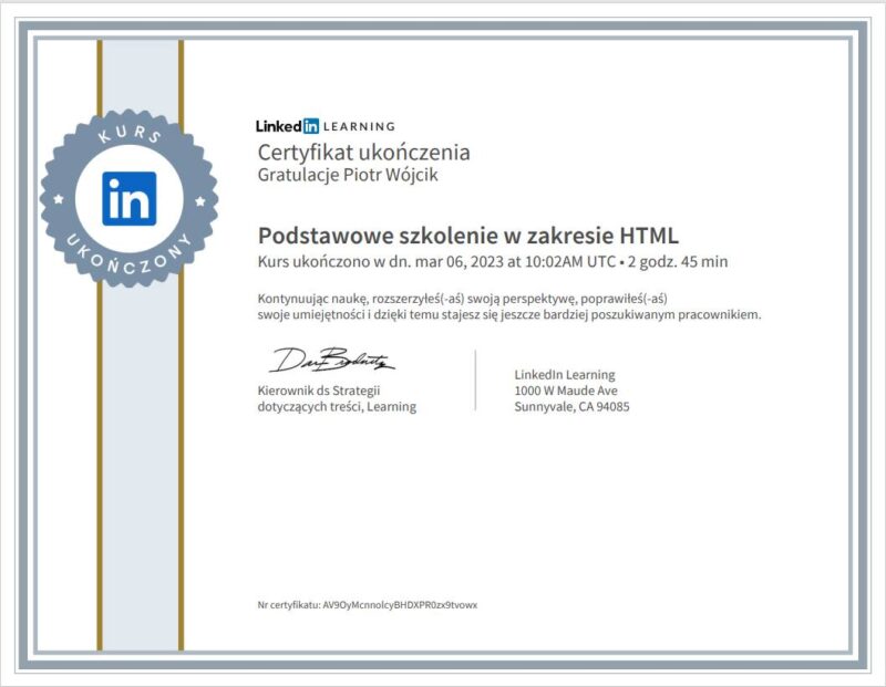 Podstawowe szkolenie z zakresu HTML