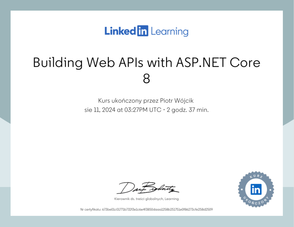 Building Web APIs with ASP.NET Core 8