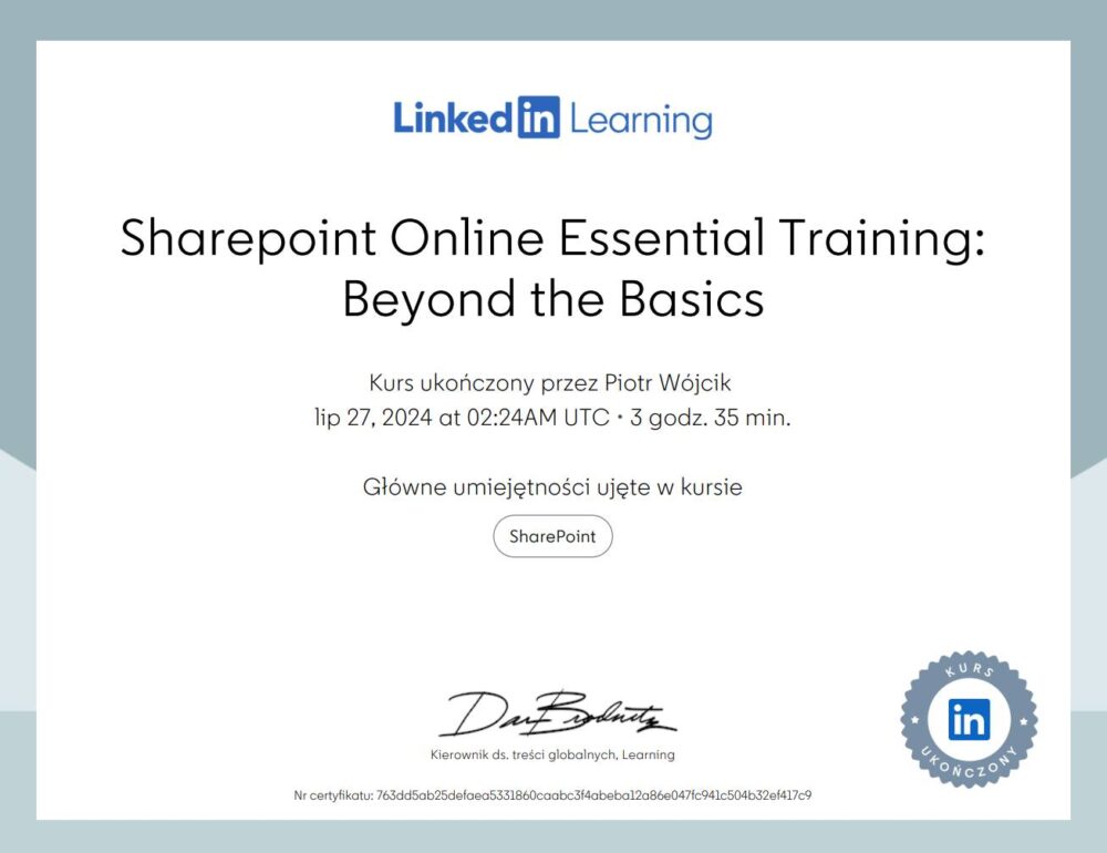 SharePoint Online Esential Training Beyond the Basics