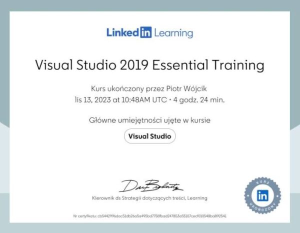 Visual Studio 2019 Essential Training