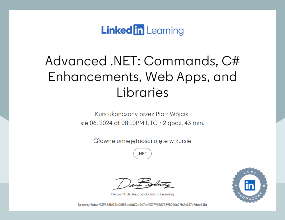 Advanced .NET Commands C Enhancements Web Apps and Libraries