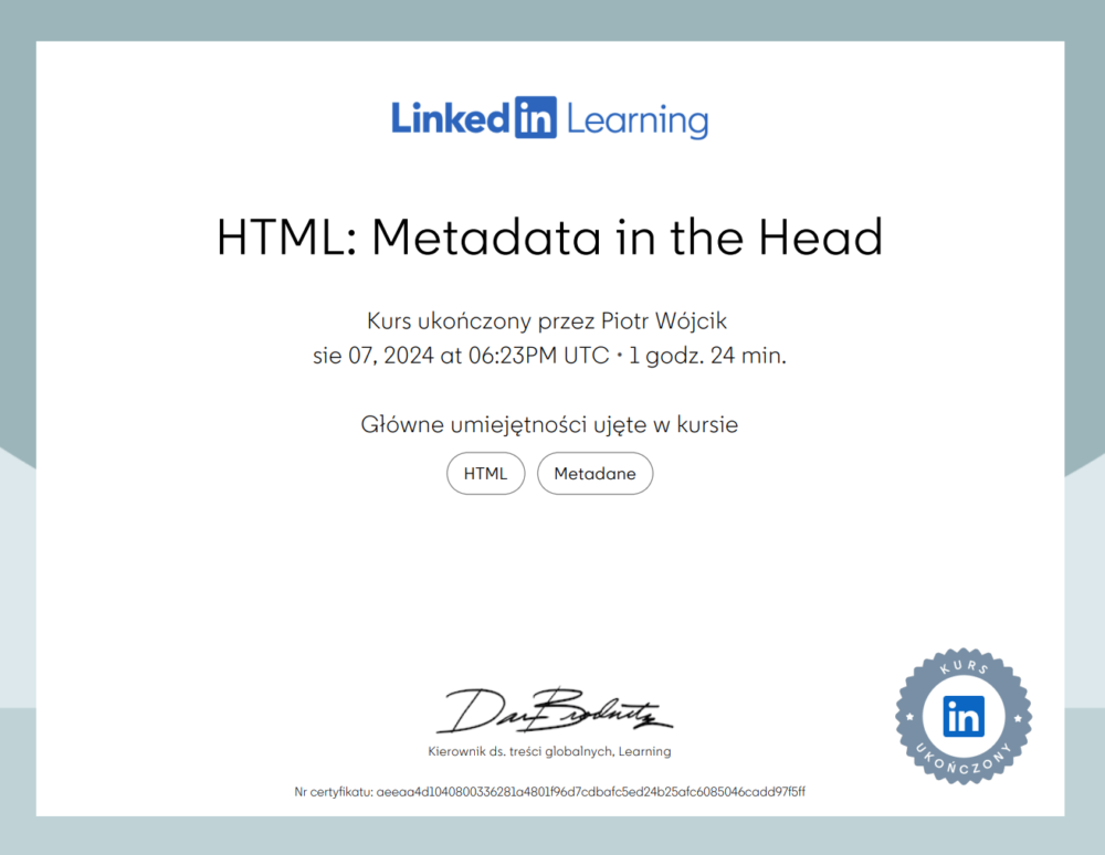 HTML: Metadata in the Head